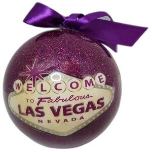 Welcome to Fabulous Las Vegas Ornament – Purple Holiday Decor